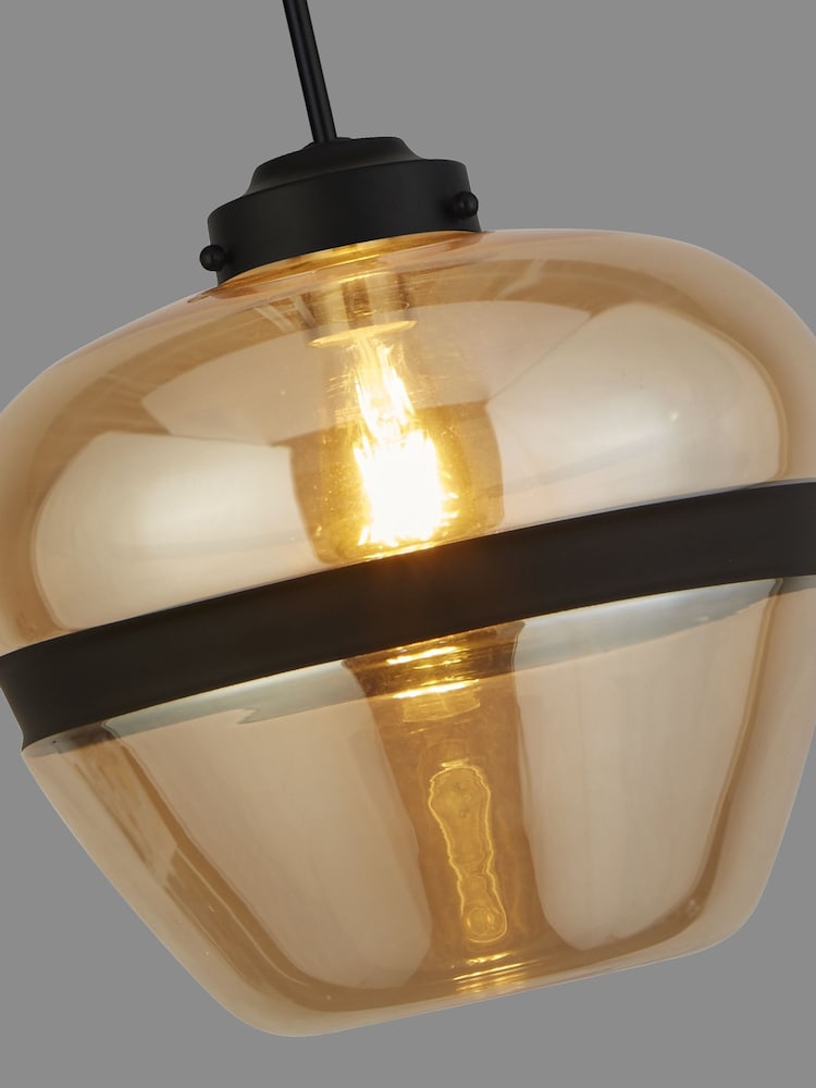 Searchlight Champagne Gold/Black Taylor Ceiling Light Pendant - Image 3 of 3