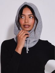 South Beach Grey Knitted Balaclava Hat - Image 1 of 4