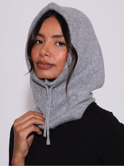 South Beach Grey Knitted Balaclava Hat - Image 2 of 4