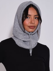 South Beach Grey Knitted Balaclava Hat - Image 3 of 4