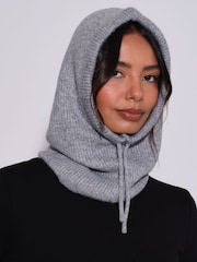 South Beach Grey Knitted Balaclava Hat - Image 4 of 4