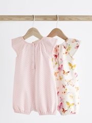 Pink Butterfly Baby Rompers 2 Pack - Image 2 of 8