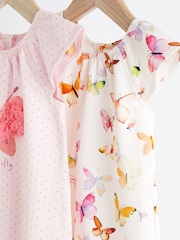 Pink Butterfly Baby Rompers 2 Pack - Image 3 of 8