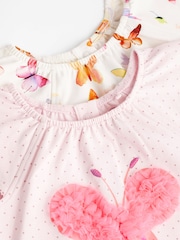 Pink Butterfly Baby Rompers 2 Pack - Image 4 of 8