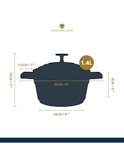MasterClass Black Cast Aluminium 2.5L Casserole Dish - Image 3 of 5
