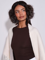 South Beach Brown Fluffy Earmuffs - Image 2 of 4