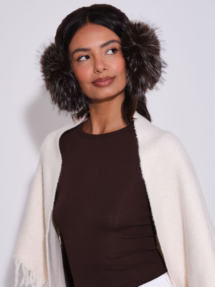 South Beach Brown Fluffy Earmuffs - Image 2 of 4