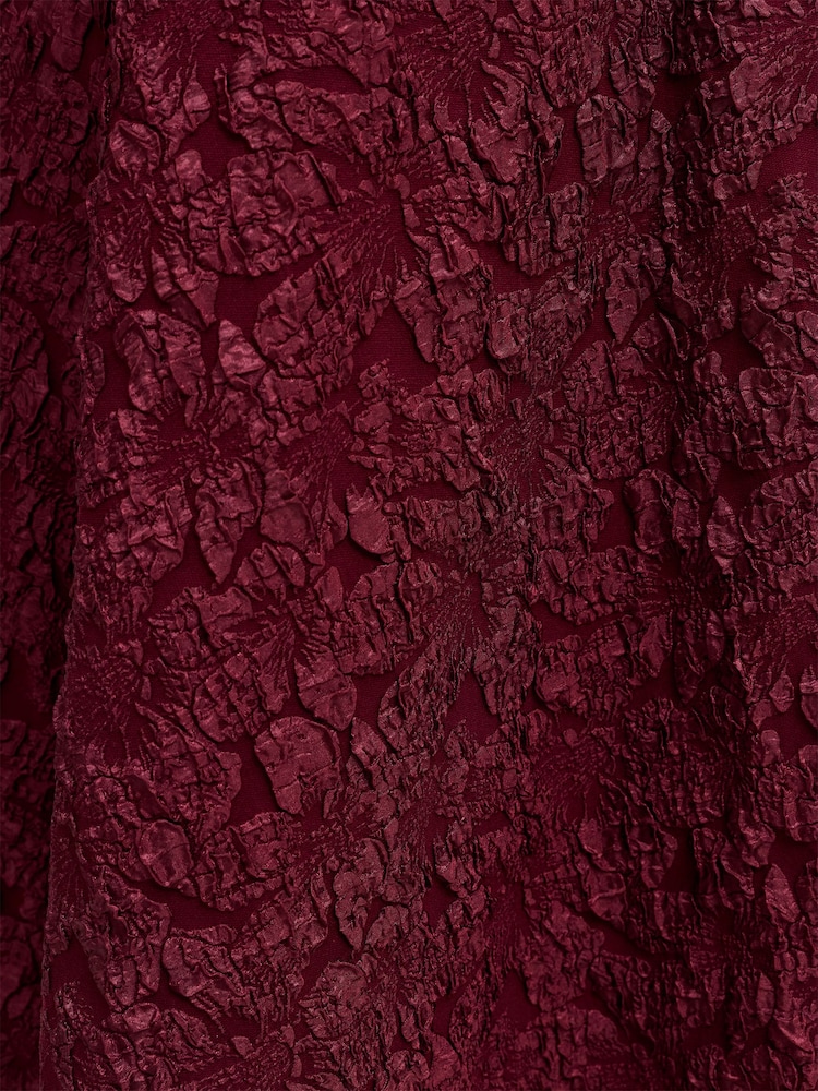 French Connection Red Milenda Jacquard Midi Dress - Image 7 of 7