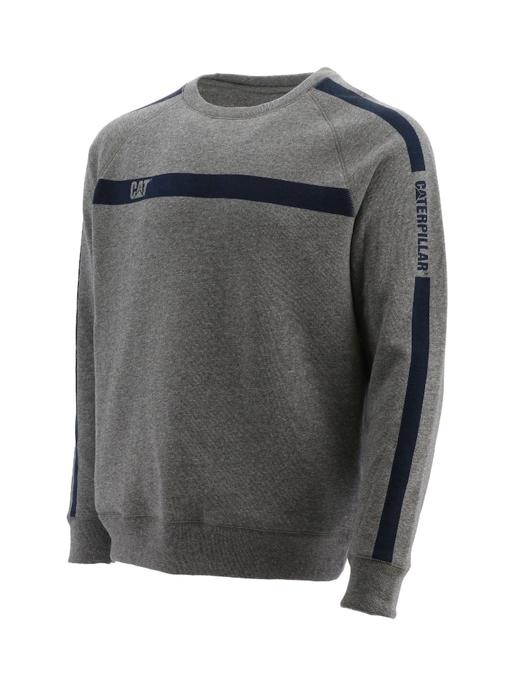 CAT® Grey Icon Stripe Crew Neck Sweater - Image 2 of 2