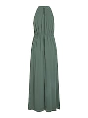 VILA Green Halter Neck Tulle Maxi Dress - Image 7 of 7