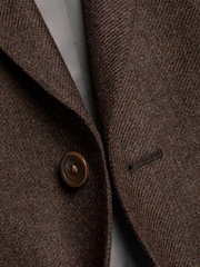 Charles Tyrwhitt Brown Luxury Italian Toffee Twill Slim Fit Jacket - Image 5 of 6