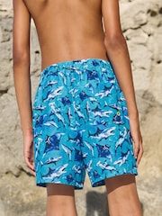Blue Shark Printed Swim Shorts (3-16yrs) - Image 2 of 5