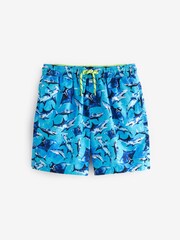 Blue Shark Printed Swim Shorts (3-16yrs) - Image 3 of 5