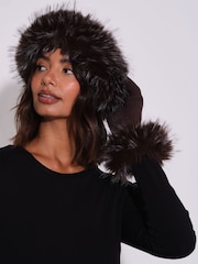 South Beach Brown Faux Fur Hat And Gloves Set - Image 3 of 4