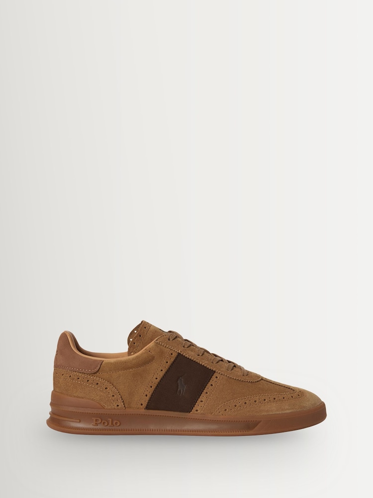Polo Ralph Lauren Brown Heritage Aera Trainers - Image 1 of 3 Polo Ralph Lauren Brown Heritage Aera Trainers - Image 1 of 3