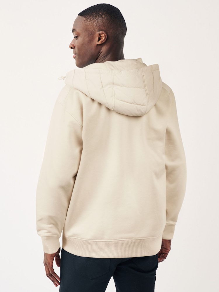 Ecru Cream Quilted Hybrid Zip-Through Jacket - Image 2 of 8