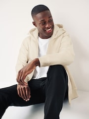 Ecru Cream Quilted Hybrid Zip-Through Jacket - Image 3 of 8