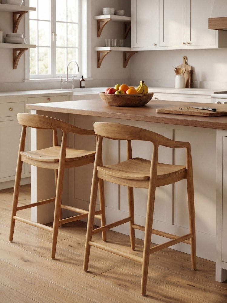 Barker and Stonehouse Natural Wood Semeru Counter Stool H100cm - Image 1 of 8