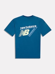 New Balance Blue Athletics Running Graphic T-Shirt - Image 2 of 4