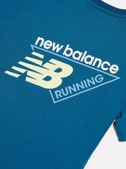 New Balance Blue Athletics Running Graphic T-Shirt - Image 3 of 4
