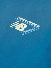 New Balance Blue Athletics Running Graphic T-Shirt - Image 4 of 4