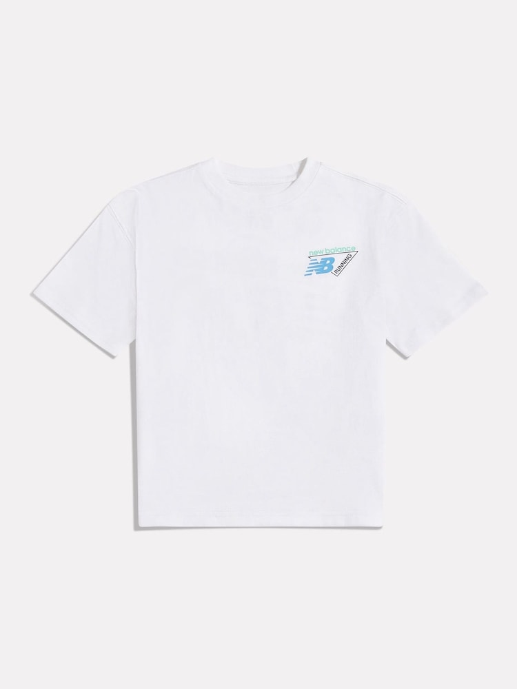 New Balance White Athletics Running Graphic T-Shirt - Image 1 of 4 New Balance White Athletics Running Graphic T-Shirt - Image 1 of 4