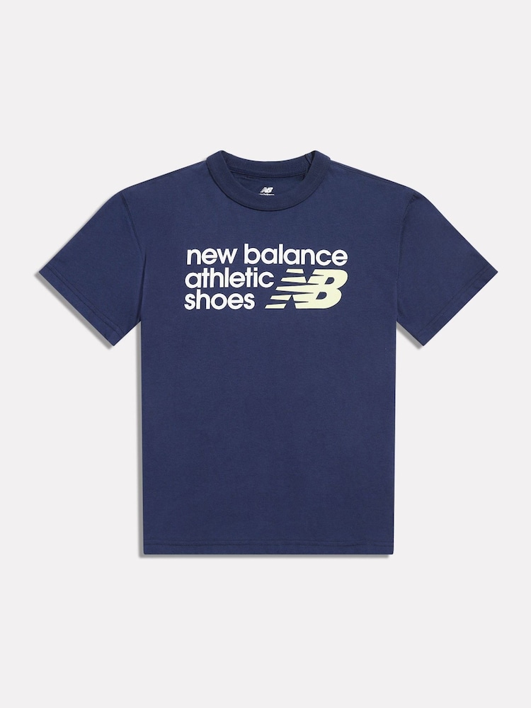 New Balance Blue Athletics Premium Logo T-Shirt - Image 1 of 3