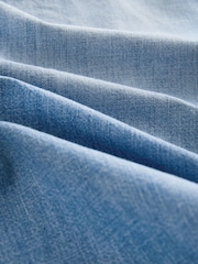 Mid Blue Embellished Oversized Denim 100% Cotton Shirt - Image 7 of 7