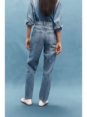 Mid Blue Mom Embellished 100% Cotton Jeans - Image 3 of 6