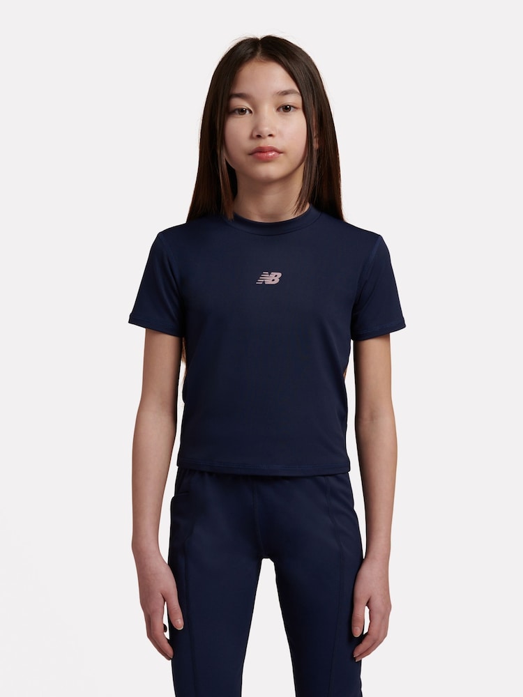 Blå - New Balance NB Harmony Fitted T-skjorte - Bilde 1 av 8