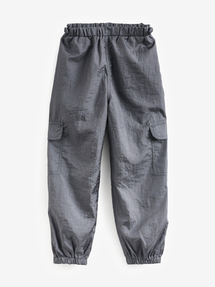 Charcoal Grey Parachute Cargo Cuffed Trousers (3-16yrs) - Image 1 of 9 Charcoal Grey Parachute Cargo Cuffed Trousers (3-16yrs) - Image 1 of 9