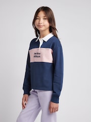 New Balance Blue Contrast Panel Rugby Top - Image 2 of 8