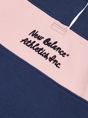 New Balance Blue Contrast Panel Rugby Top - Image 8 of 8