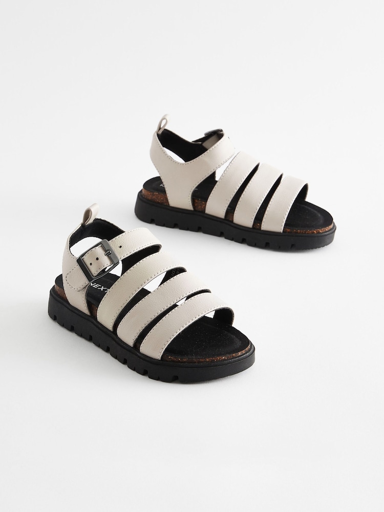 White Chunky Corkbed Sandals - Image 1 of 6 White Chunky Corkbed Sandals - Image 1 of 6