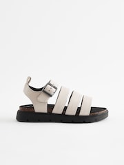 White Chunky Corkbed Sandals - Image 3 of 6
