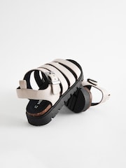 White Chunky Corkbed Sandals - Image 4 of 6