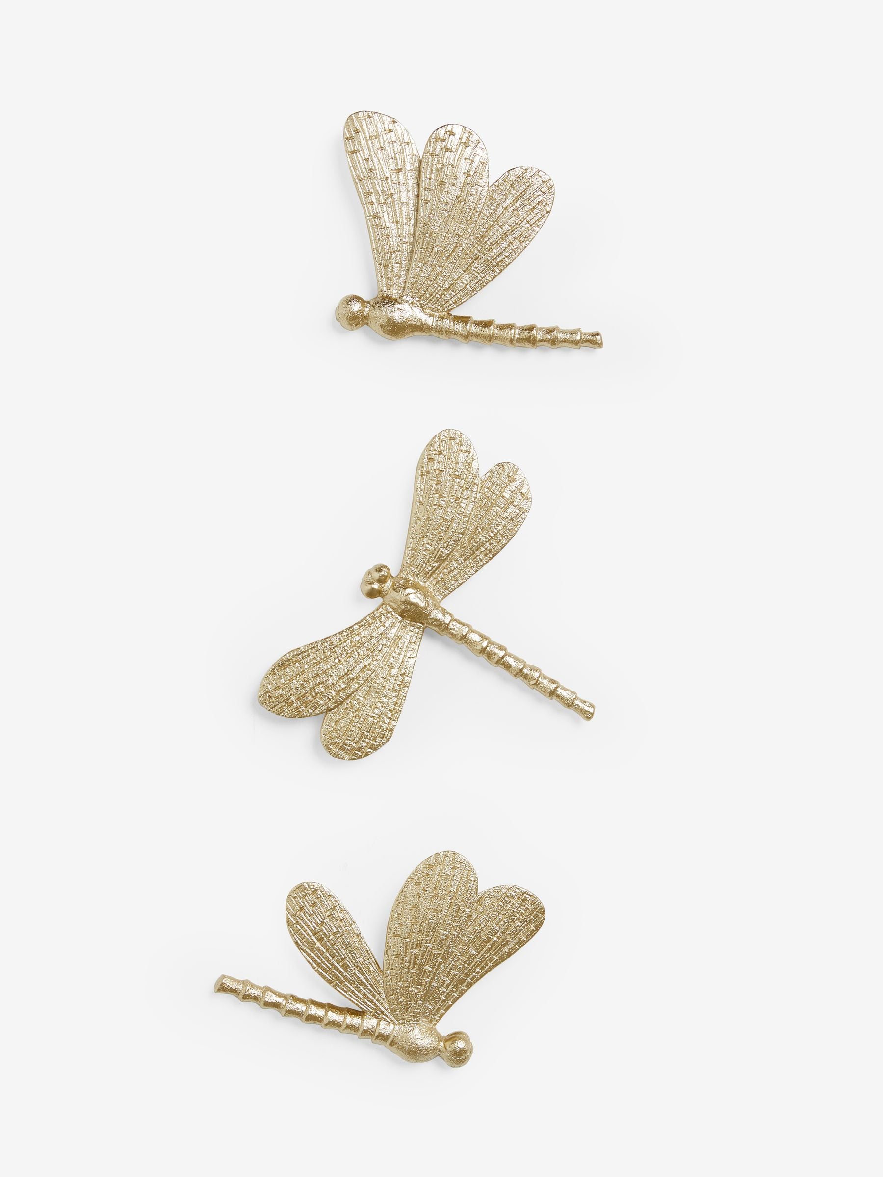 Gold Set of 3 Dragonflies Wall Plaque | Laura Ashley