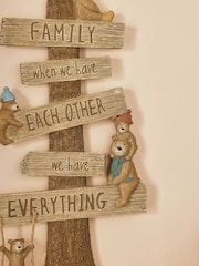 Wood Effect Bertie Bear Family Wall Art - Image 3 of 5