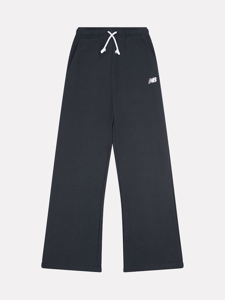 Svart - New Balance Mjukisbyxor med liten logotyp och vida ben - Bild 1 av 3