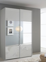 Rauch Grey Courtney Glass and Centre 1.3m Sliding Mirror Semi Fitted Wardrobe - Image 1 of 2