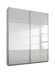 Rauch Grey Courtney Glass and Centre 1.3m Sliding Mirror Semi Fitted Wardrobe - Image 2 of 2