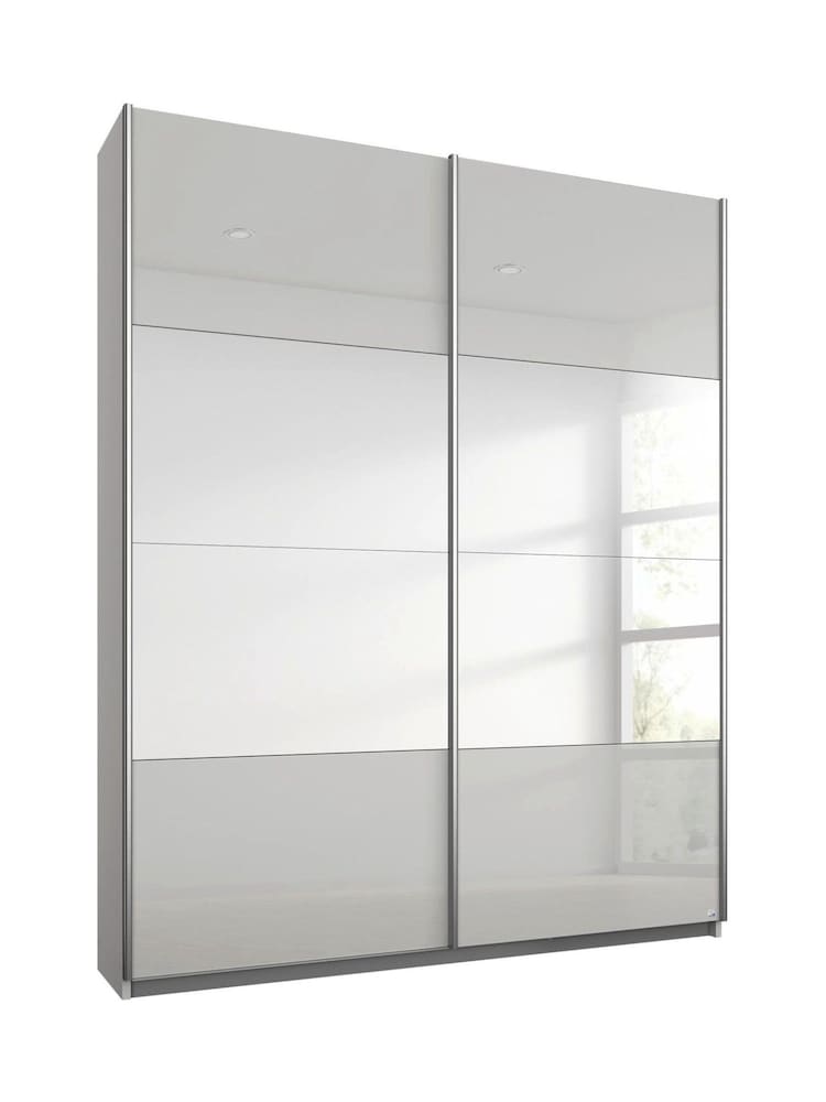 Rauch Grey Courtney Glass and Centre 1.3m Sliding Mirror Semi Fitted Wardrobe - Image 2 of 2