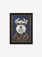 Blue Dressed Schnauzer Dog Framed Wall Art - Image 4 of 5