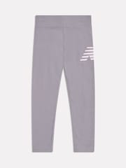 New Balance Grey Graphic Logo Leggings - Image 1 of 3
