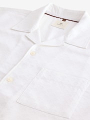 White Diamond Jacquard Short Sleeve Shirt With Cuban Collar - Image 4 of 4