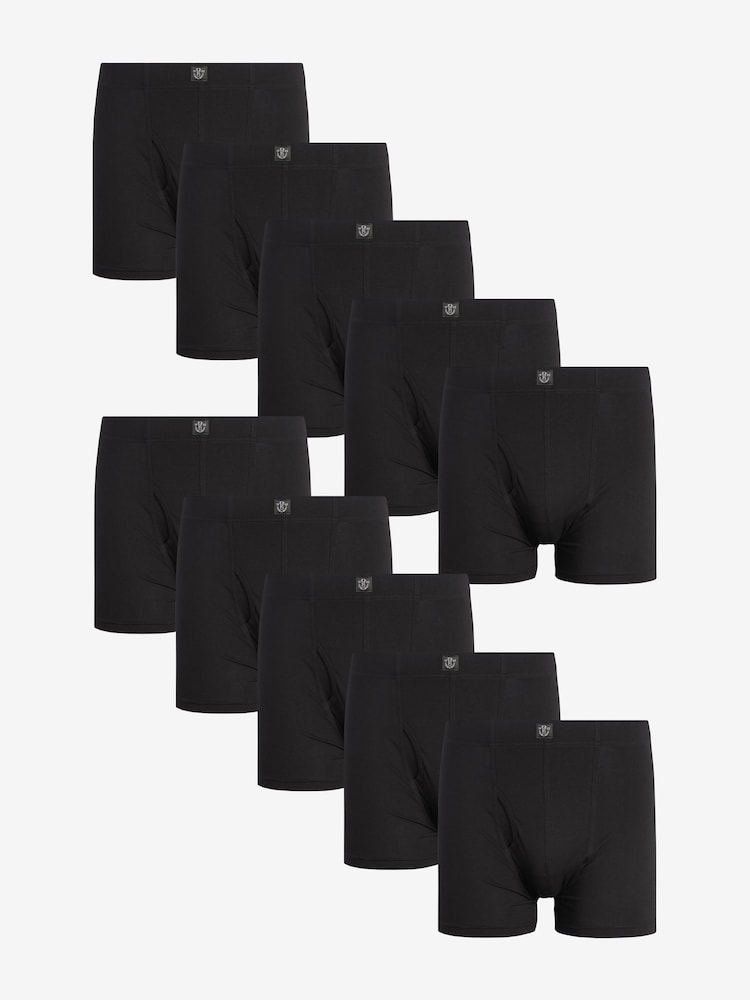 Essential Black 10 pack A-Front Boxers - Image 1 of 5