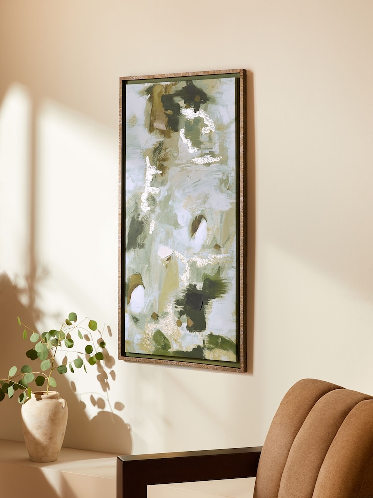 Green Abstract Framed Canvas Wall Art - Image 2 of 4