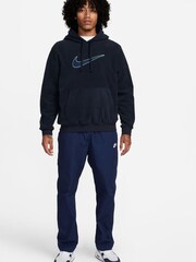 Nike Blue Sportswear Polar Fleece Hoodie - Image 3 of 8