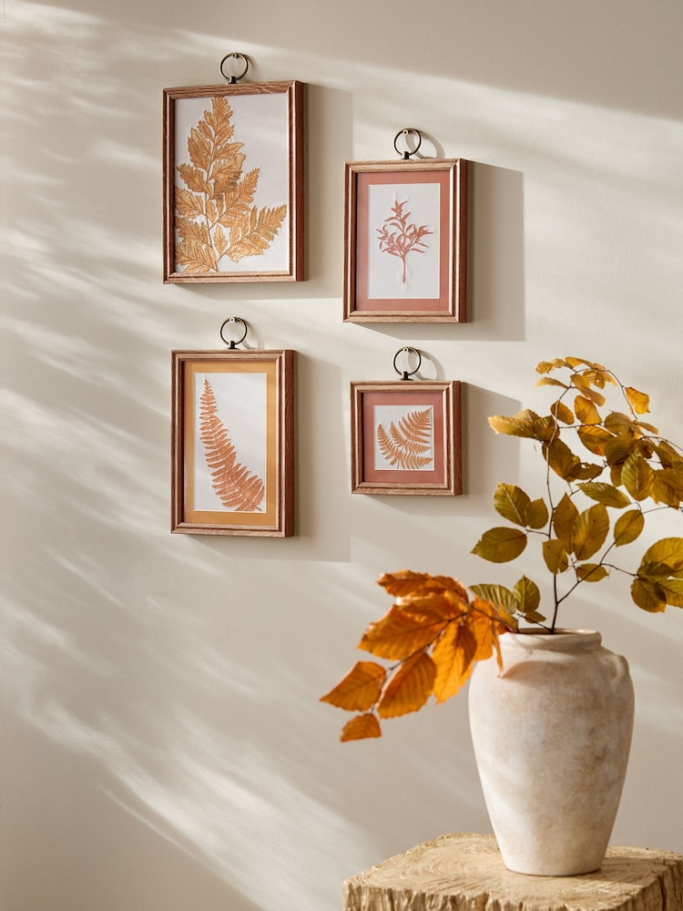 Set of 4 Orange Autumnal Botanical Framed Wall Art - Image 2 of 4