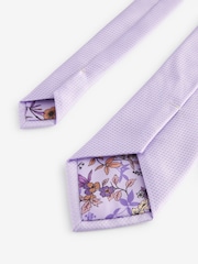 Lilac Purple Textured Tie - Image 3 of 3